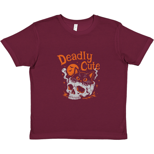 T-shirt enfant chat « Deadly Cute Cat » – Gaga de mon chat (vue 2)