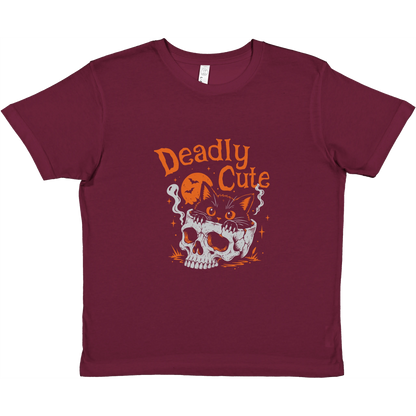 T-shirt enfant chat « Deadly Cute Cat » – Gaga de mon chat (vue 2)