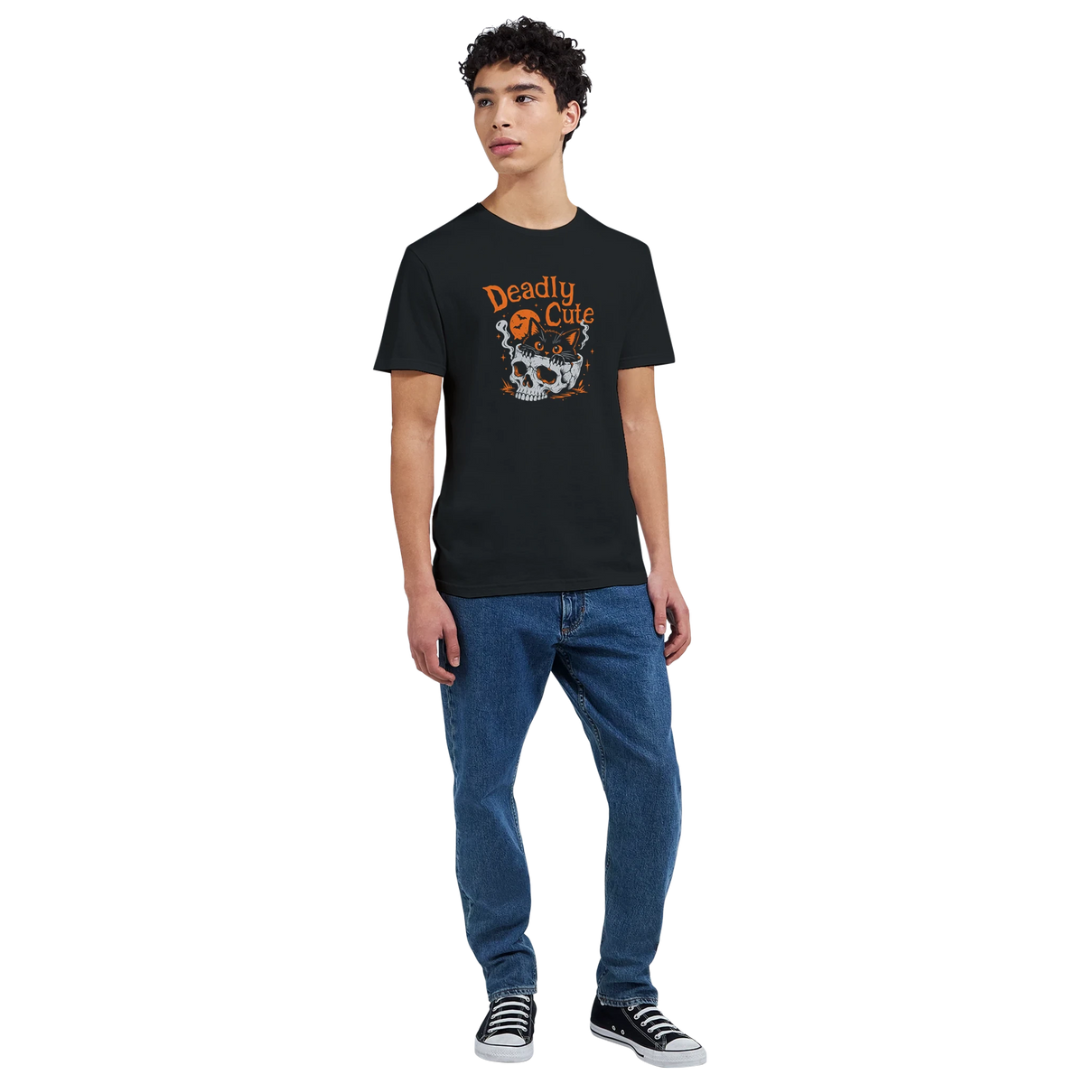 T-shirt unisexe humour chat « Deadly Cute Cat » – Gaga de mon chat (vue 10)