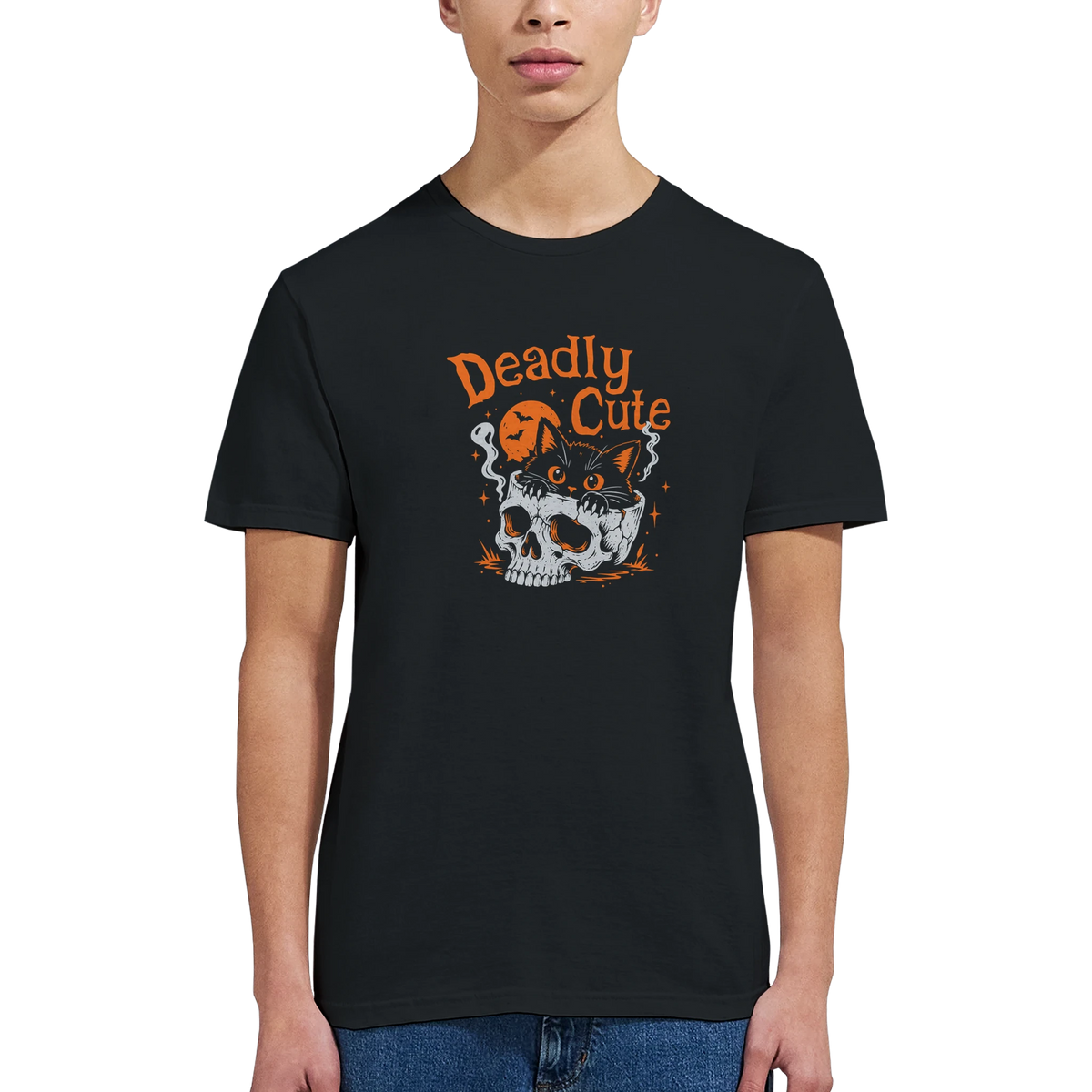 T-shirt unisexe humour chat « Deadly Cute Cat » – Gaga de mon chat (vue 9)