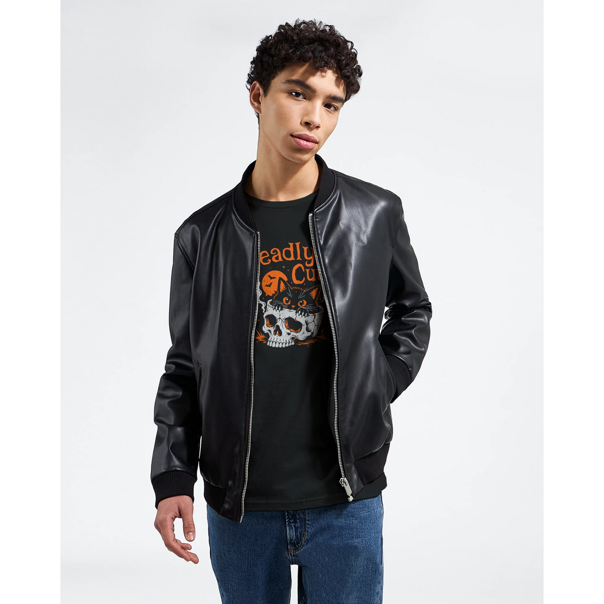 T-shirt unisexe humour chat « Deadly Cute Cat » – Gaga de mon chat (vue 12)