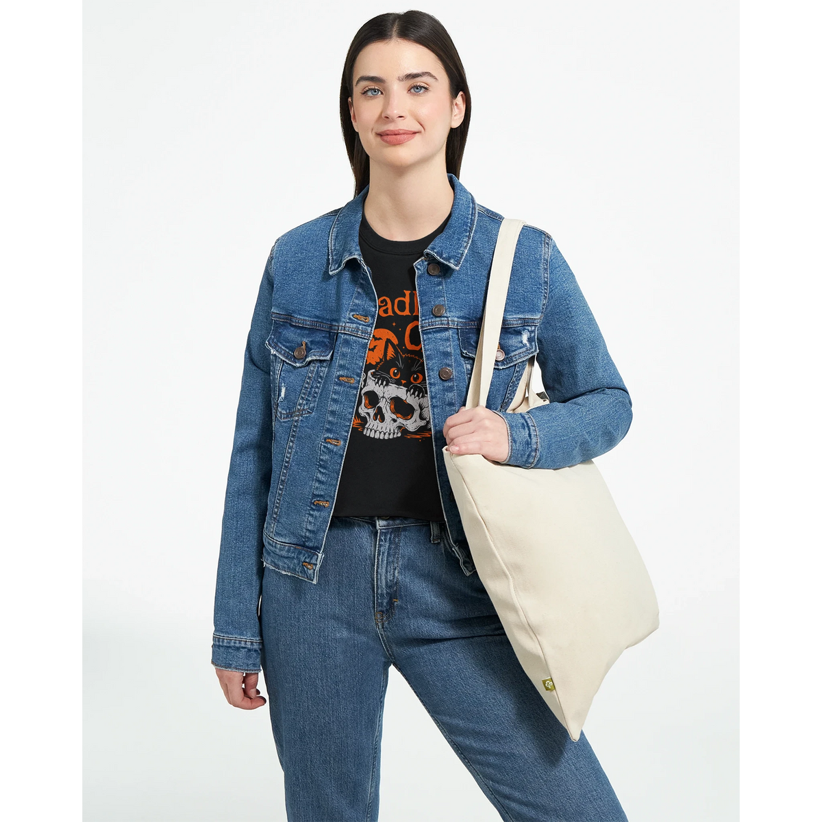 Sweat crop top femme humour chat « Deadly Cute Cat » – Gaga de mon chat (vue 5)