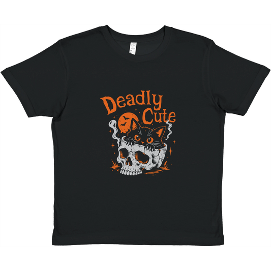 T-shirt enfant chat « Deadly Cute Cat » – Gaga de mon chat