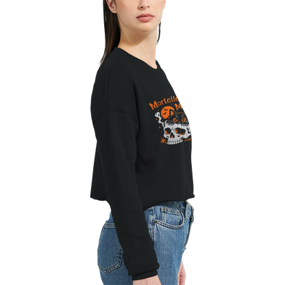 Sweat crop top femme humour chat « Mortellement mignon » – Gaga de mon chat (vue 10)
